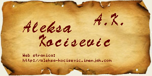 Aleksa Kočišević vizit kartica